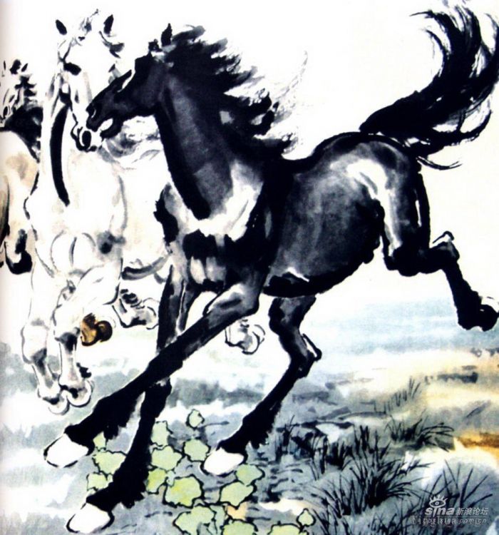 Xu Beihong Art Chinois - Les chevaux