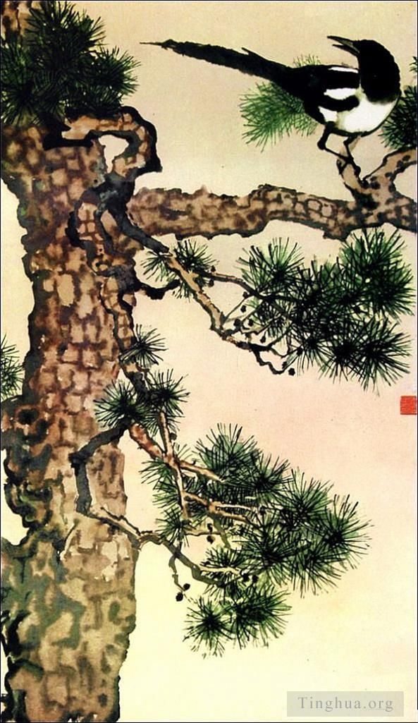 Xu Beihong Art Chinois - Tarte sur branche 2