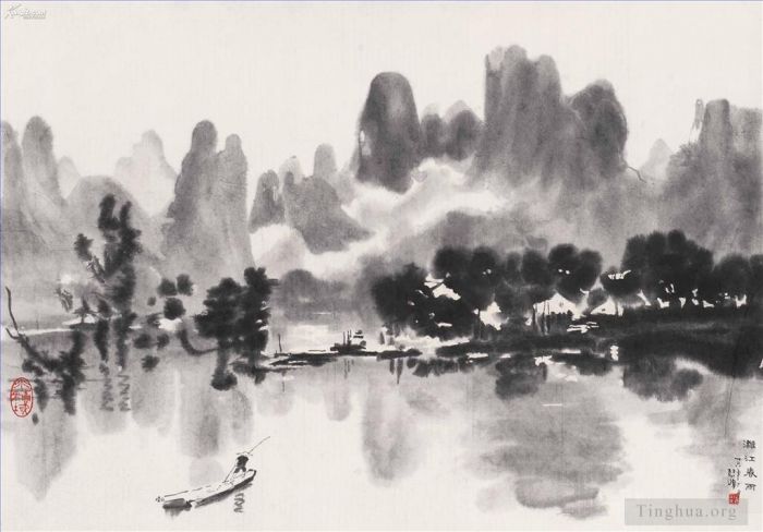 Xu Beihong Art Chinois - Scènes de rivière