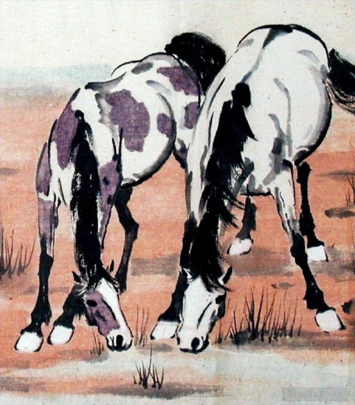 Xu Beihong Art Chinois - Deux chevaux 1948