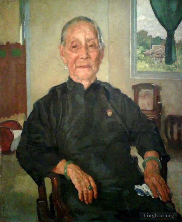 Xu Beihong Peinture à l'huile - Un portrait de Madame Cheng 1941