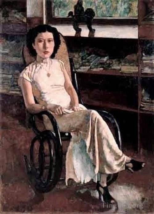Xu Beihong Peinture à l'huile - Un portrait de Miss Jenny 1939