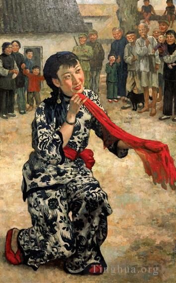 Xu Beihong Peinture à l'huile - Pose ton fouet